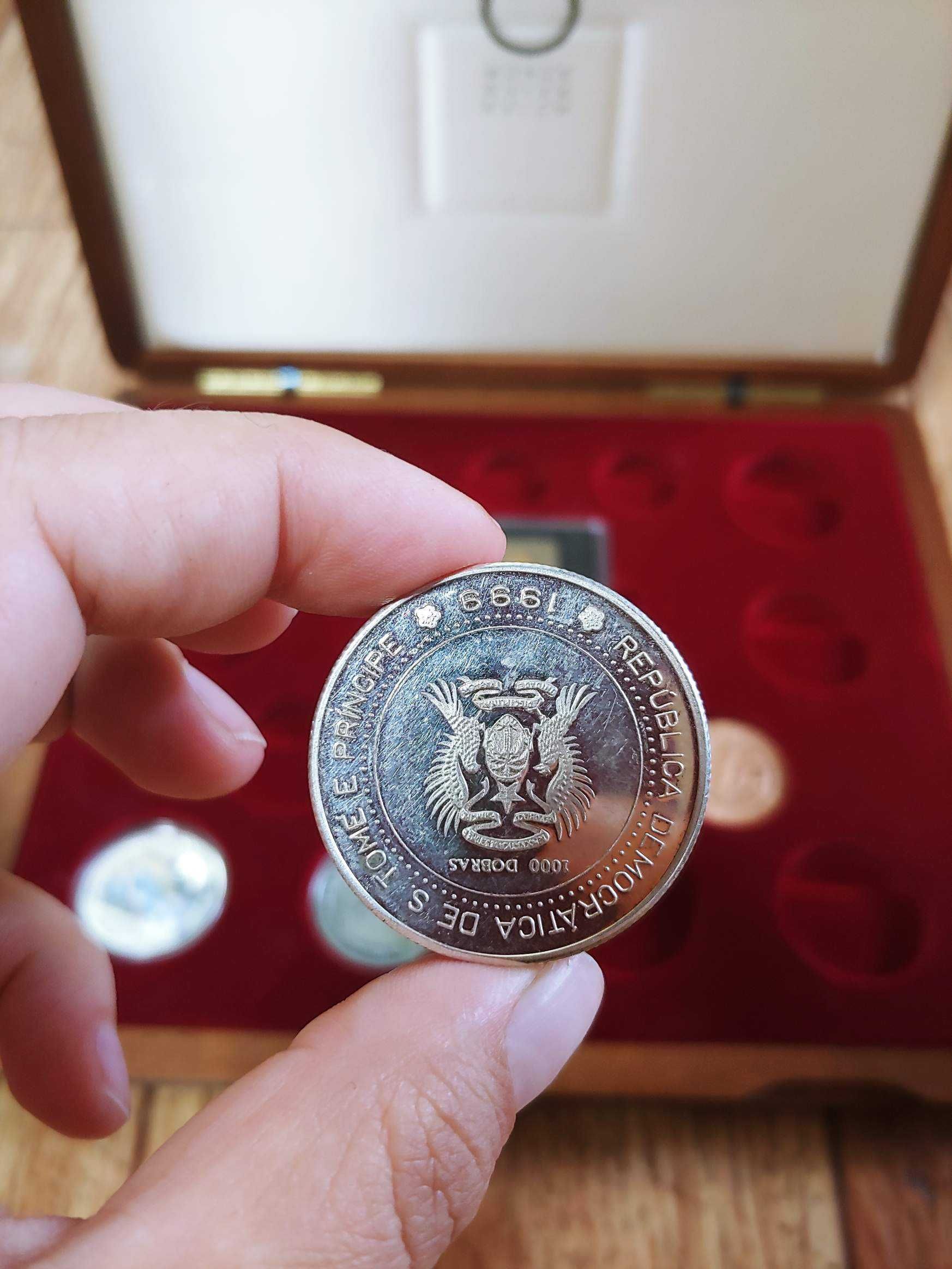 Сан Томе и Принсипи 1000 добр 1999г. миллениум серебро золотом редкая