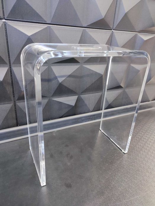 TABORET pleksi classic mini z rączką akryl bezbarwny