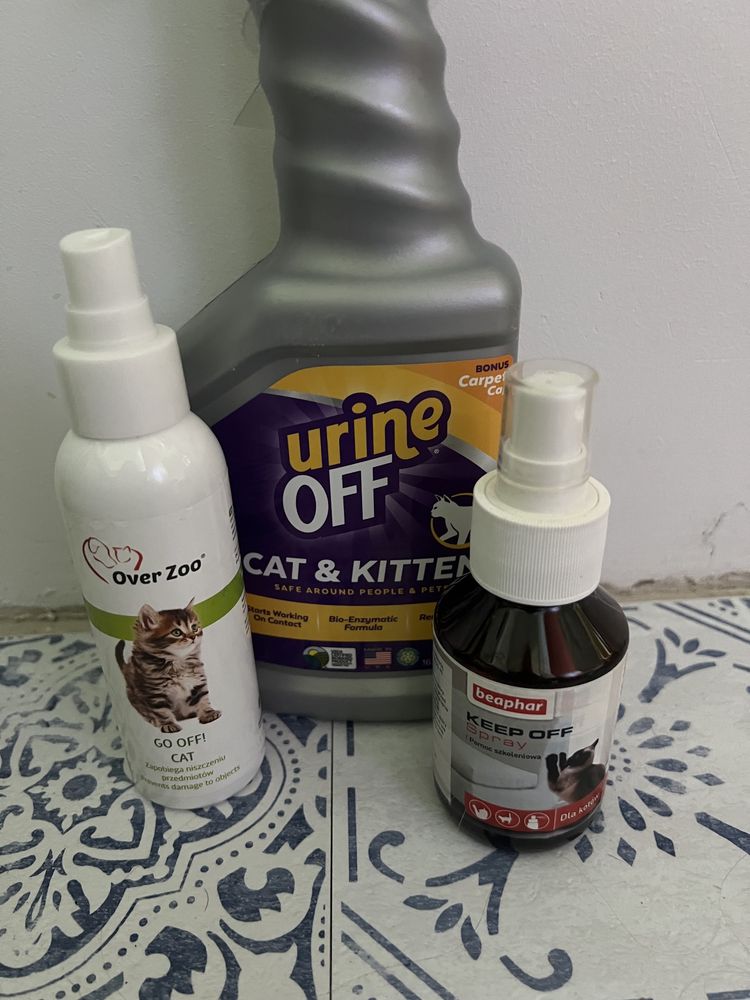 Spray przeciwko moczeniu drapaniu Urine Off  Go off Cat  Keep of Spray