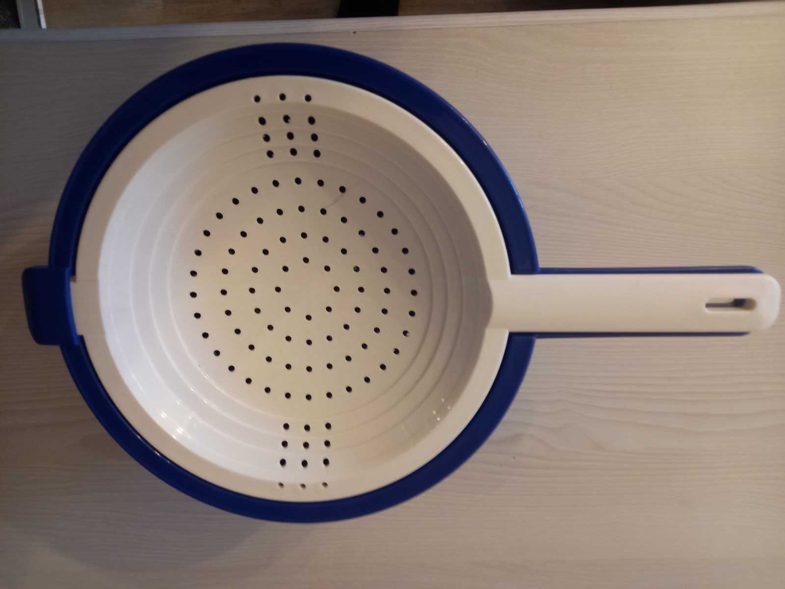 Двойной дуршлаг Tupperware сине-белый