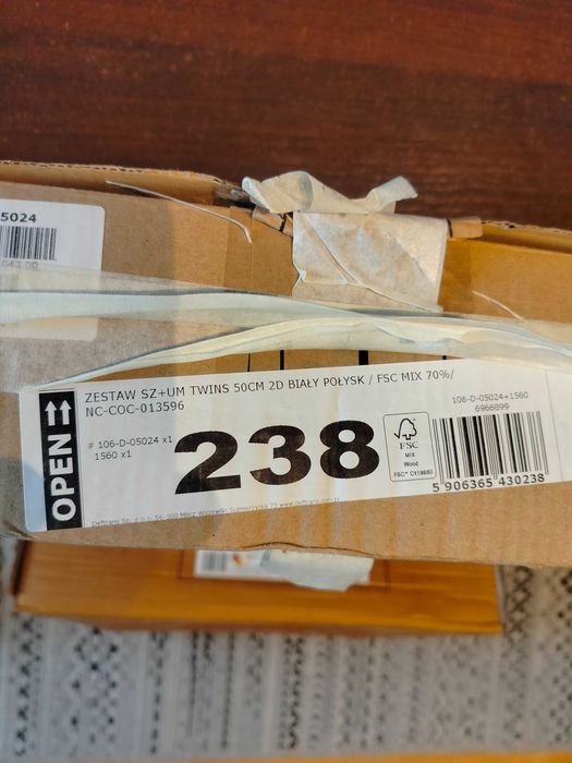 Zestaw Szafka 2-Drzwiowa Z Umywalką Twins Biały Połysk