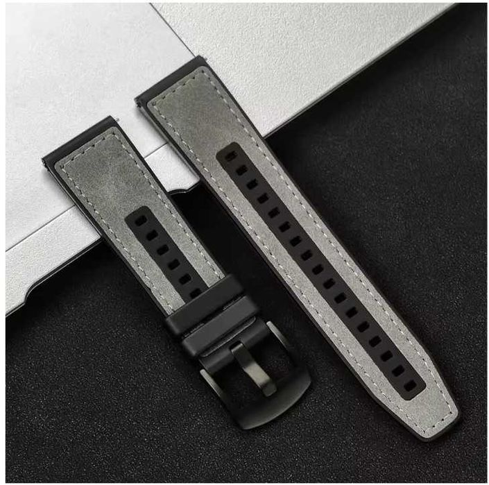 Pasek do męskiego damskiego zegarka 22 mm czarny guma i silicon