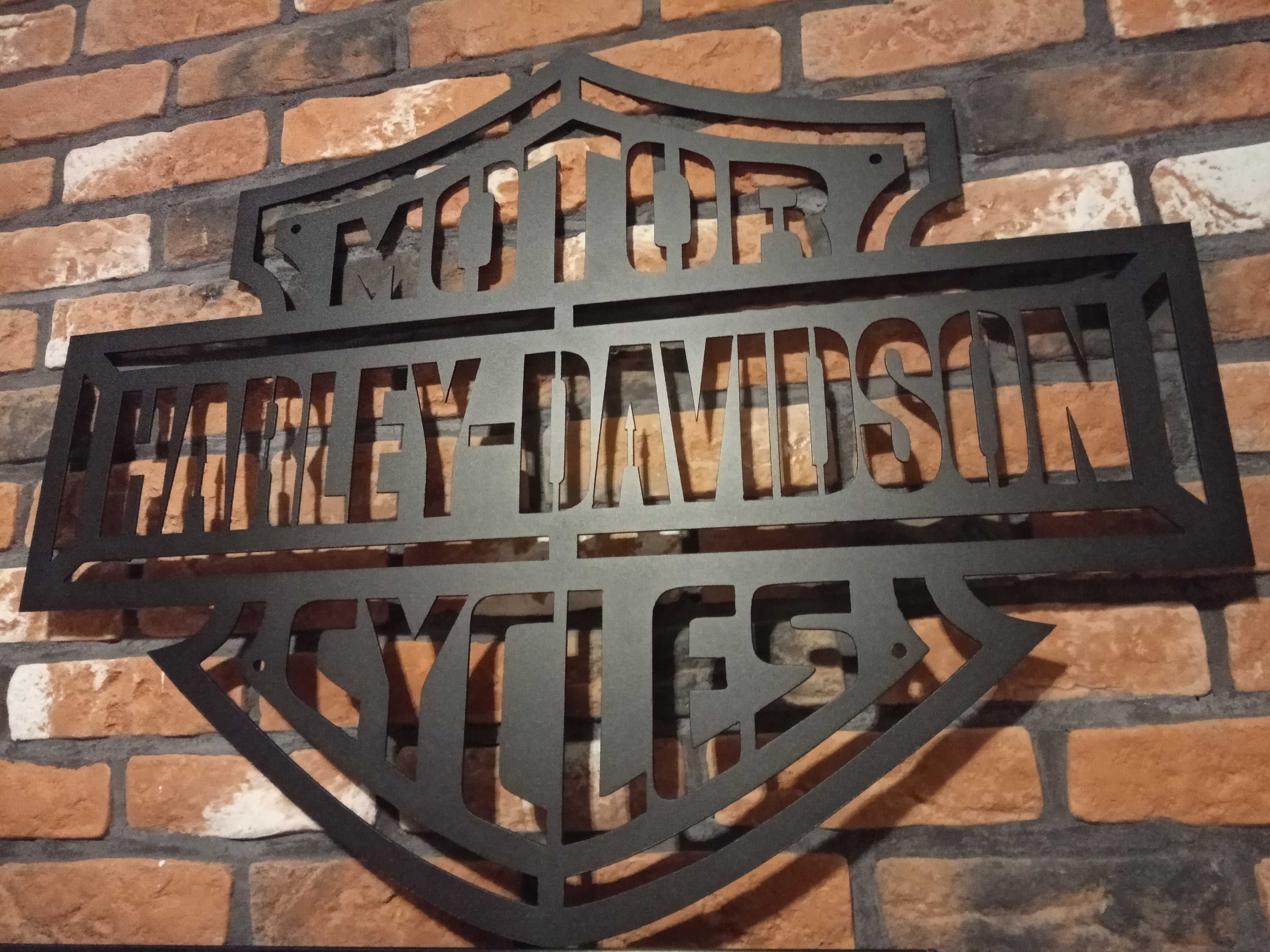 Logo blacha Harley Davidson na prezent dla motocyklisty 62x80cm!