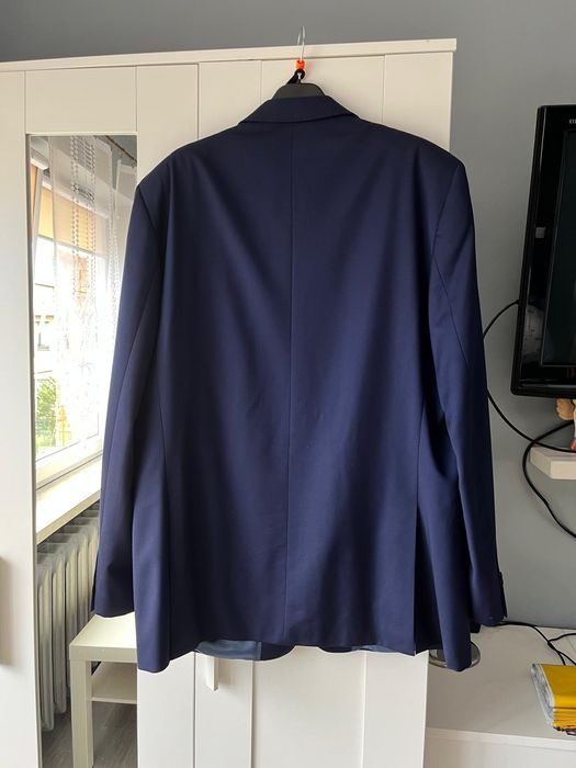 Marynarka granatowa garnitur Bytom XL 54 XXL elegancki wełna wiskoza