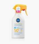 SPF 50 i rumianek bio w sprayu do opalania dla wrażliwej skóry dziecka