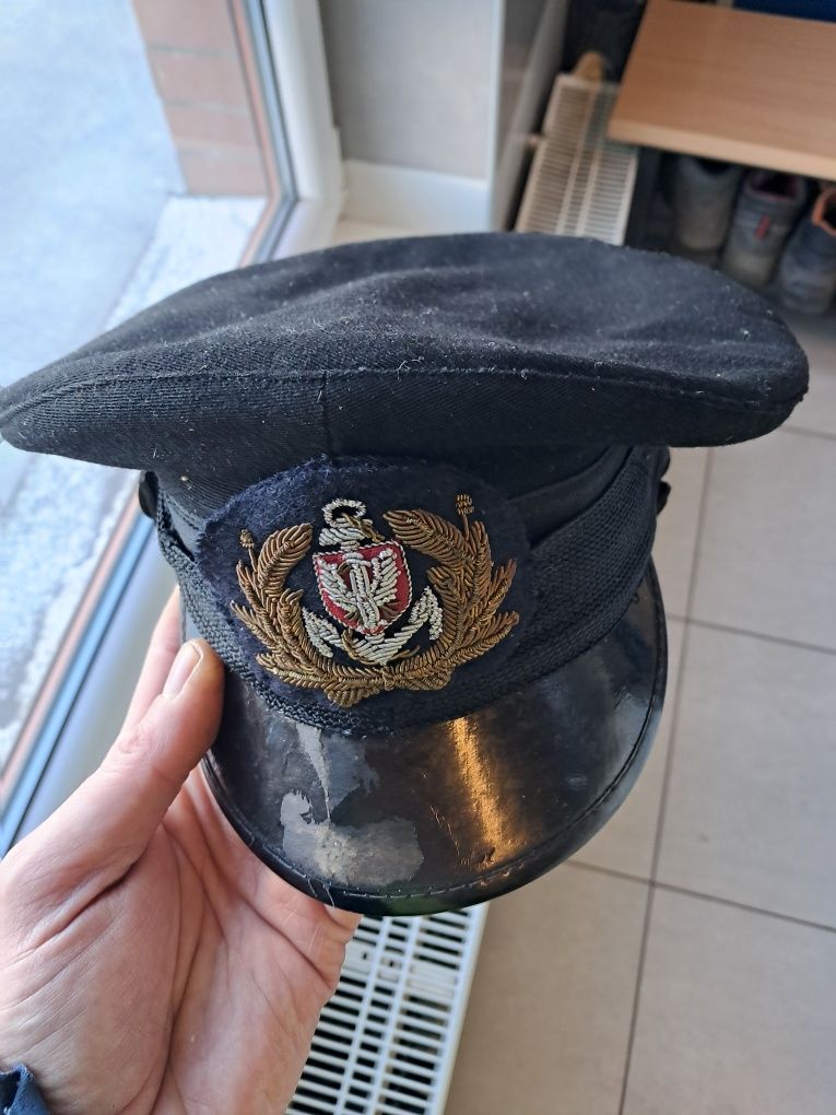 Czapka Oficera Marynarka Handlowa po wojenna +dodatkowy bajorek gratis