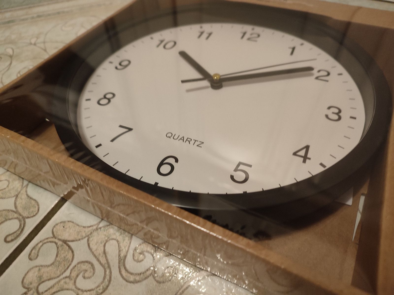 Nowy czarny zegar ścienny 23 cm