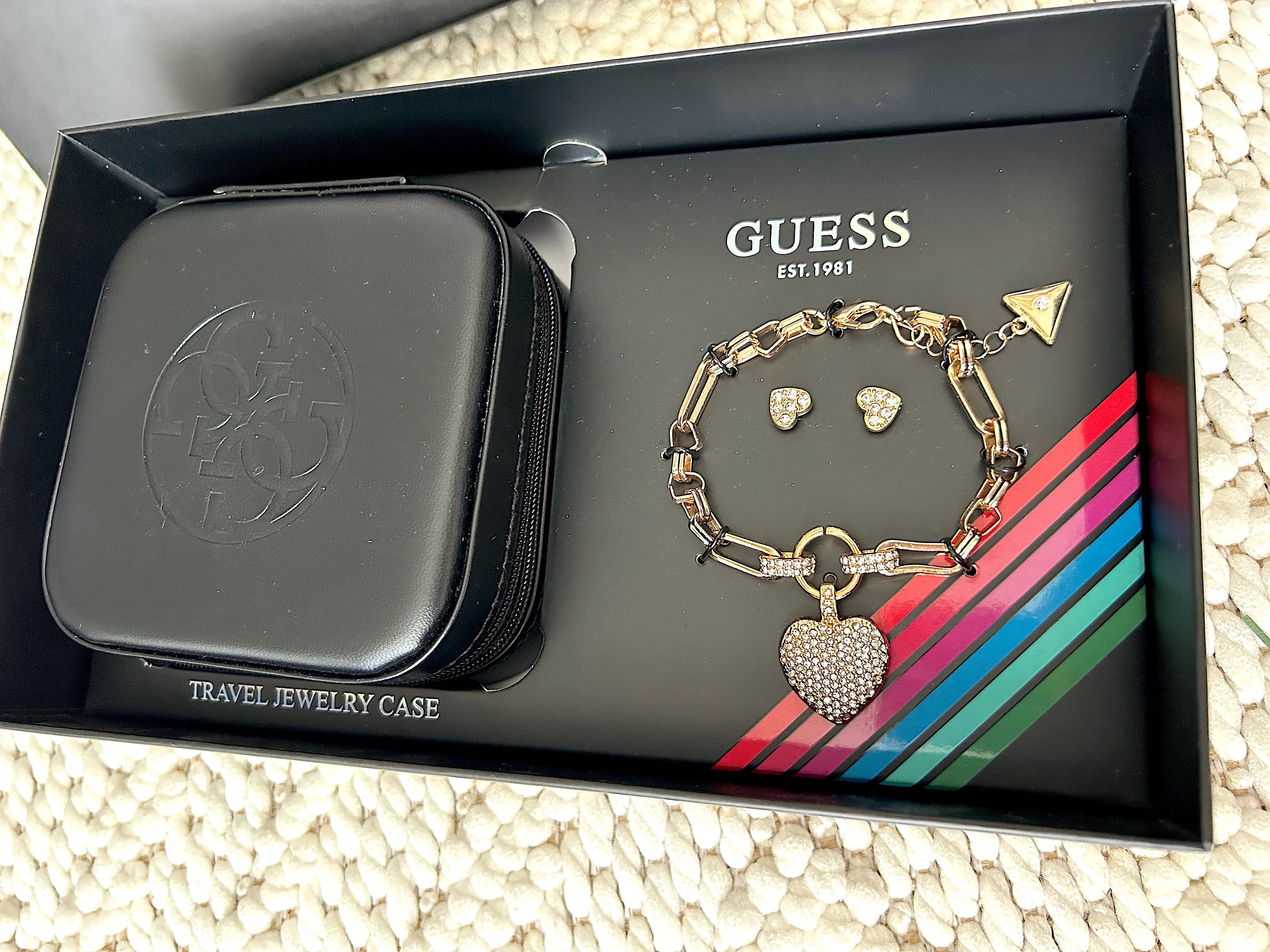 Guess komplet braqnsoletka + kolczyki,  + etui