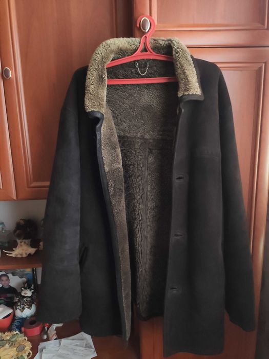 мужская дублёнка . Б/у.(кожа, мех натур.)