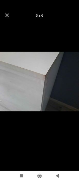 Zestaw mebli szafa przesuwna komoda biały połysk lustro