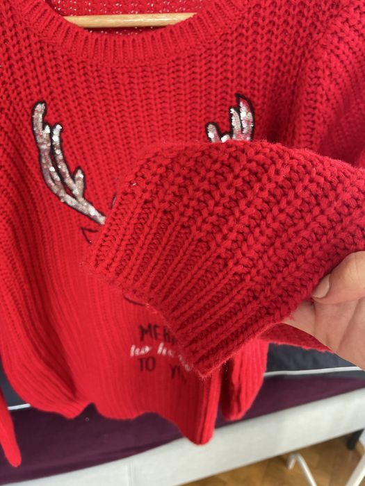 Sweter renifer czerwony Mohito S