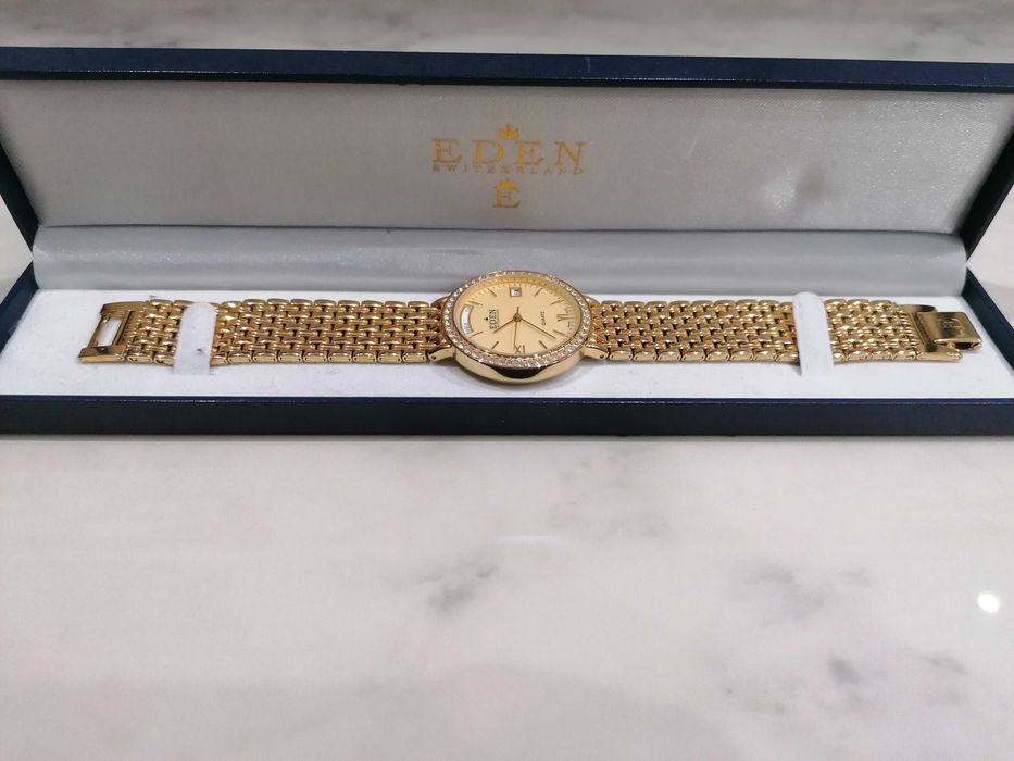 Zegarek EDEN Swiss made Quartz  orginal pozlacana branzoleta jak nowy!