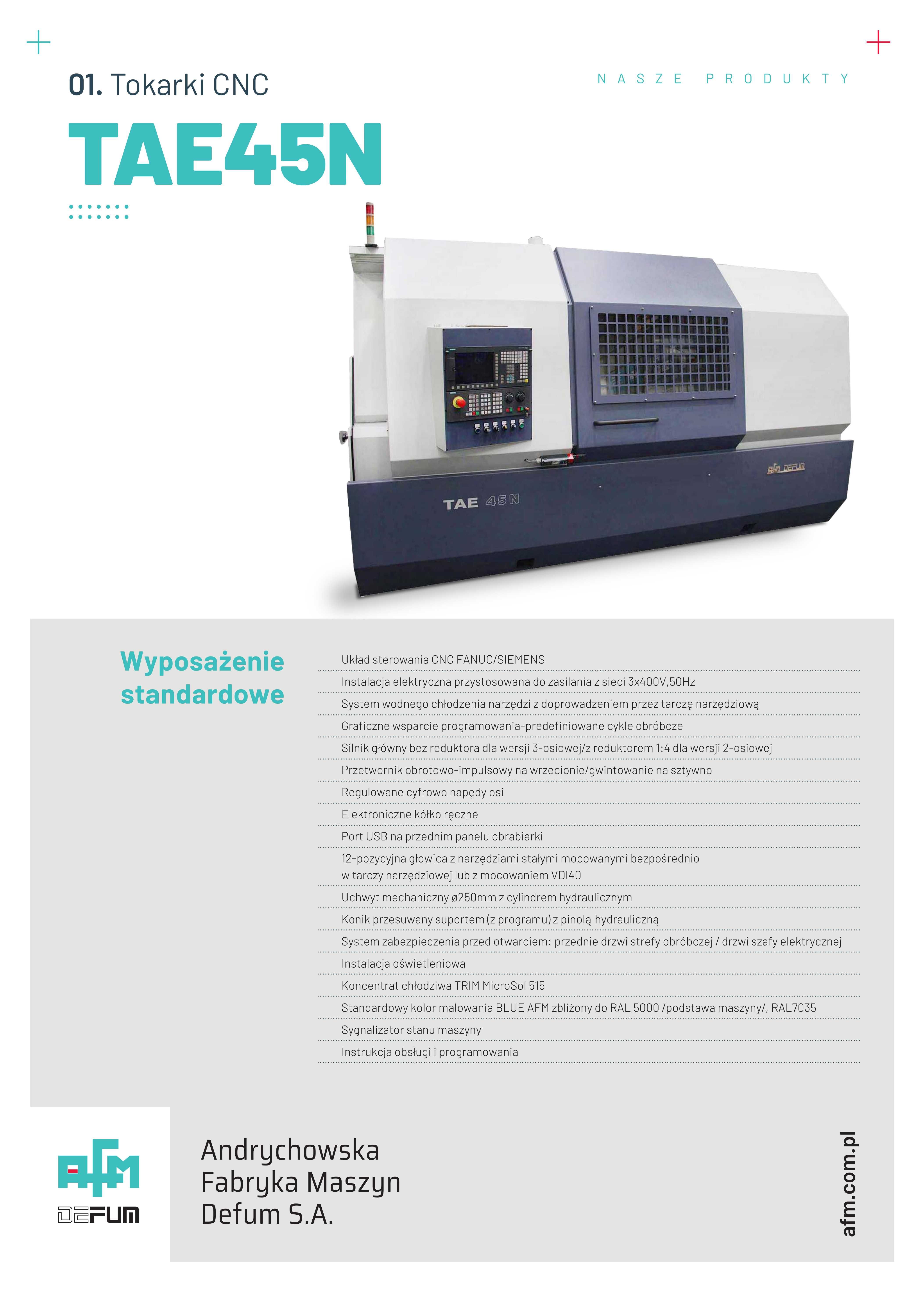 Tokarka TAE45N - AFM DEFUM