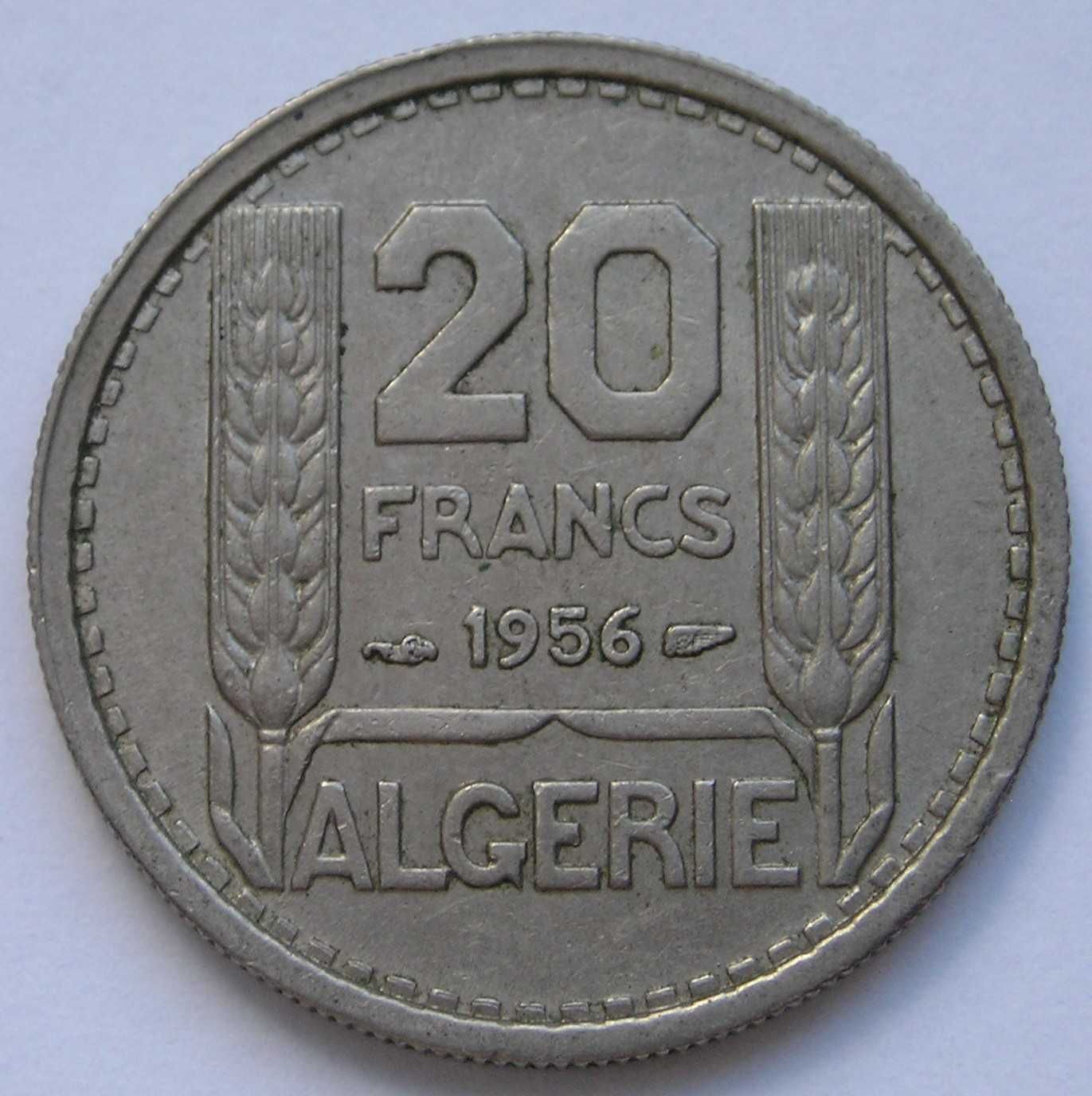 Algieria 20 franków 1956 - stan 1/2