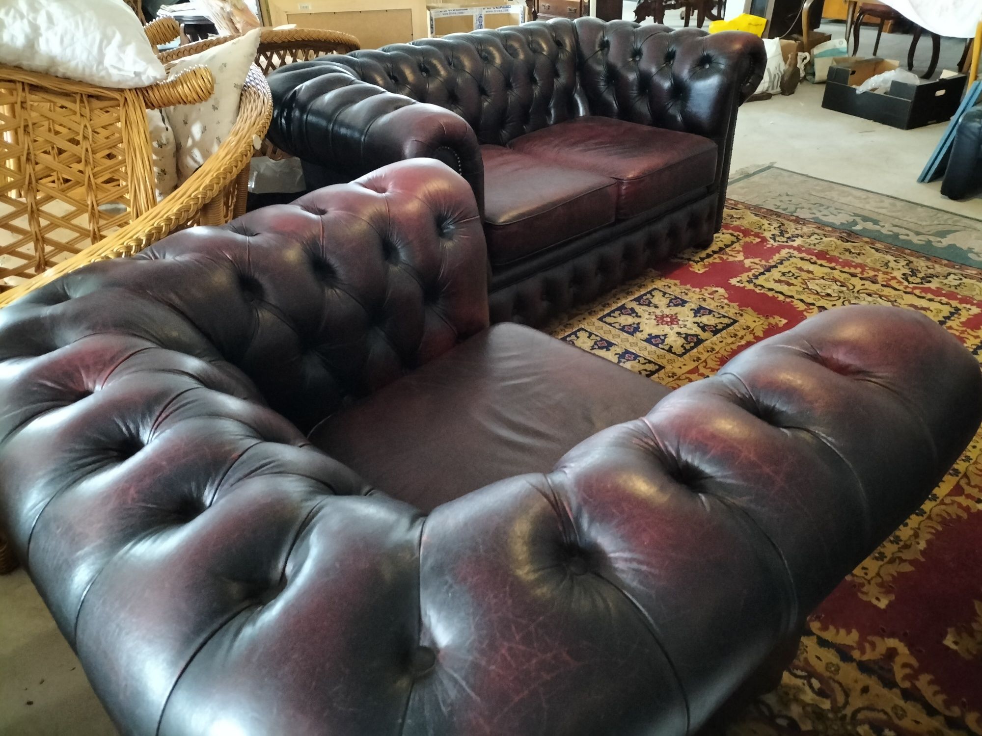 Chesterfield sofa 3 2 i fotel
