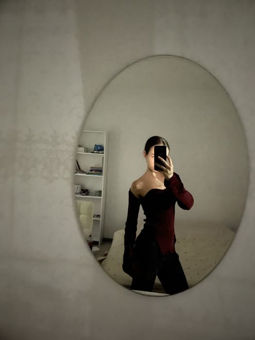 Бордовий лонгслів