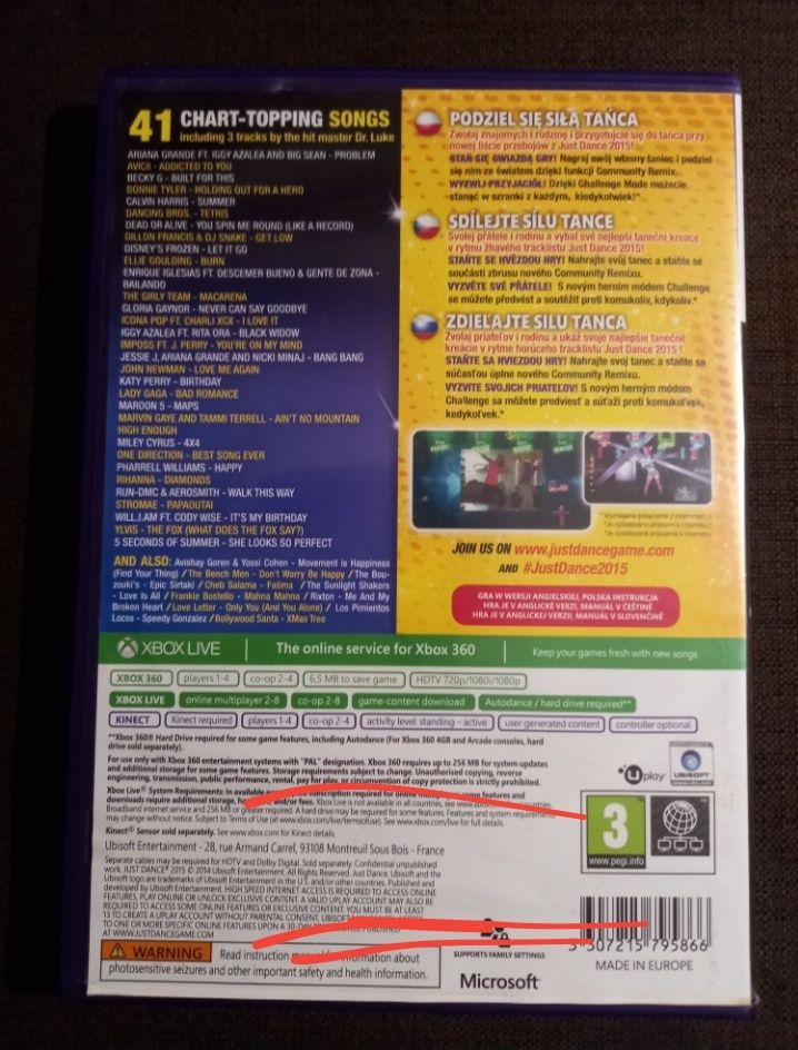Gra taneczna Just Dance 2015 na konsolę xbox 360 kinect taniec
