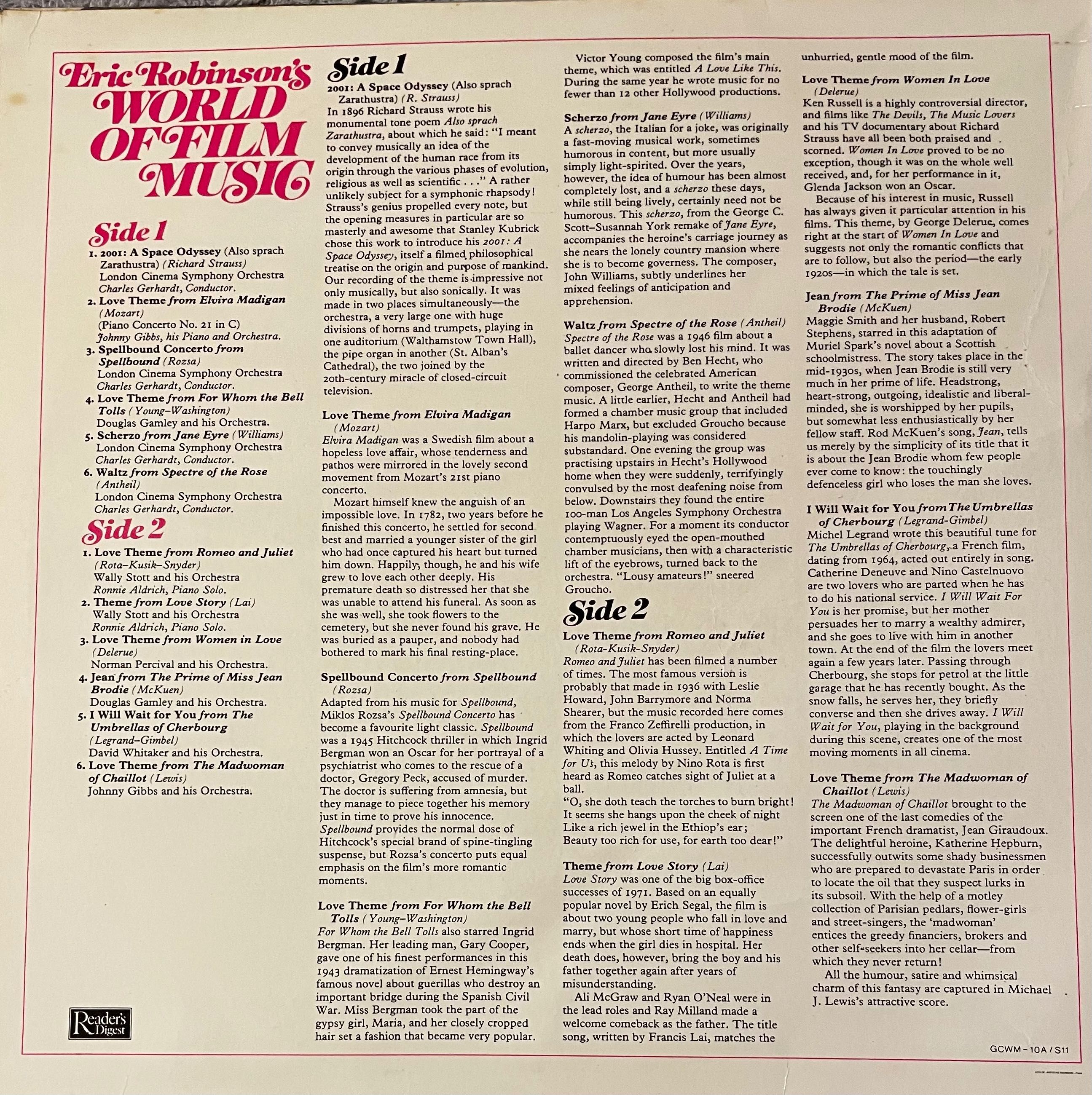 LP Vinil 33 rpm Eric Robinson’s World of Film Music