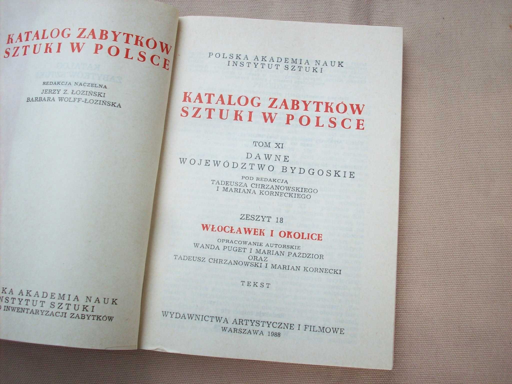 Włocławek i okolice, katalog zabytków, tekst, 1988.