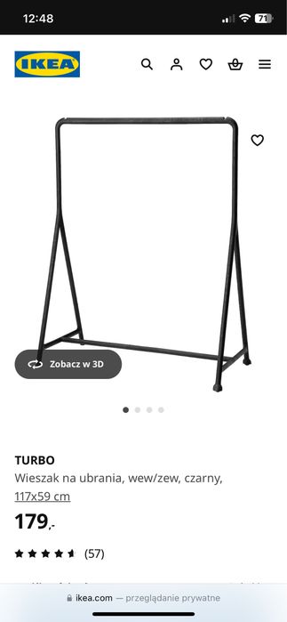 Wieszak na ubrania Ikea.Nowy.