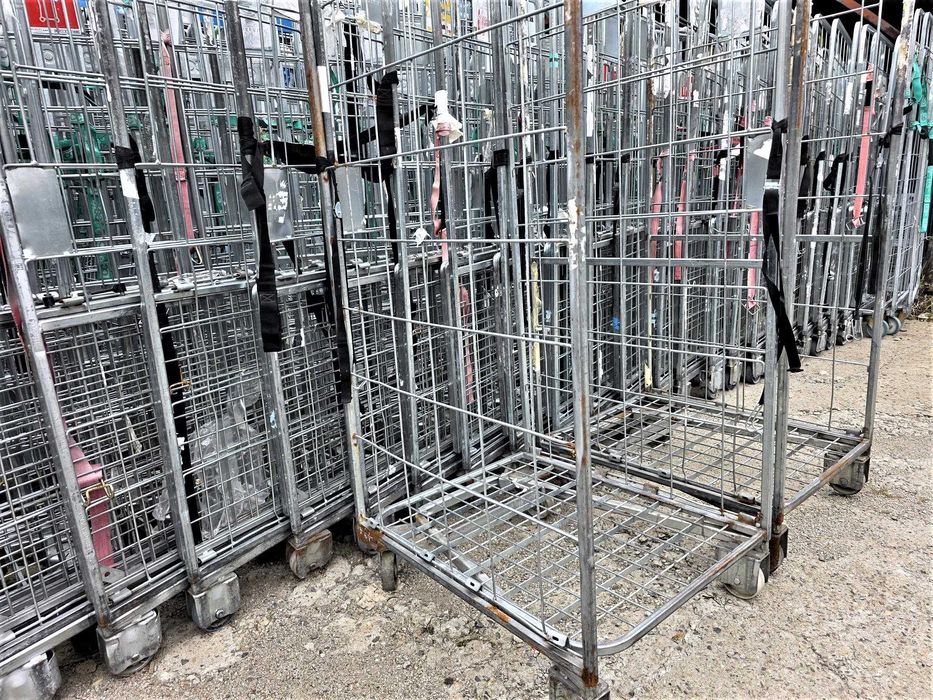 Wózek Magazynowy Metalowy Transportowy Gniazdowy Kurierski Siatkowy