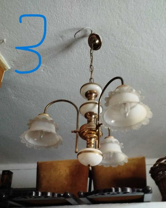 Vários Candeeiros ( Lustre / Latão / loiça )