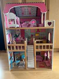Drewniany domek dla lalek Barbie duży jak nowy