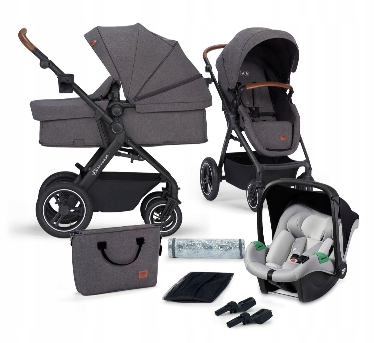 Kinderkraft Wózek Wielofunkcyjny 3w1 - baza ISOFIX