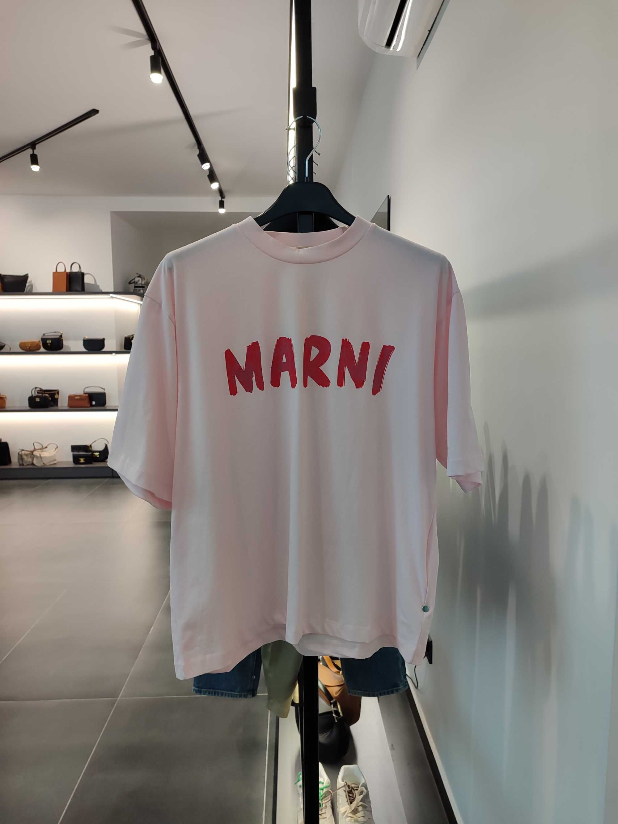 Футболка Marni logo-print t-shirt Pink