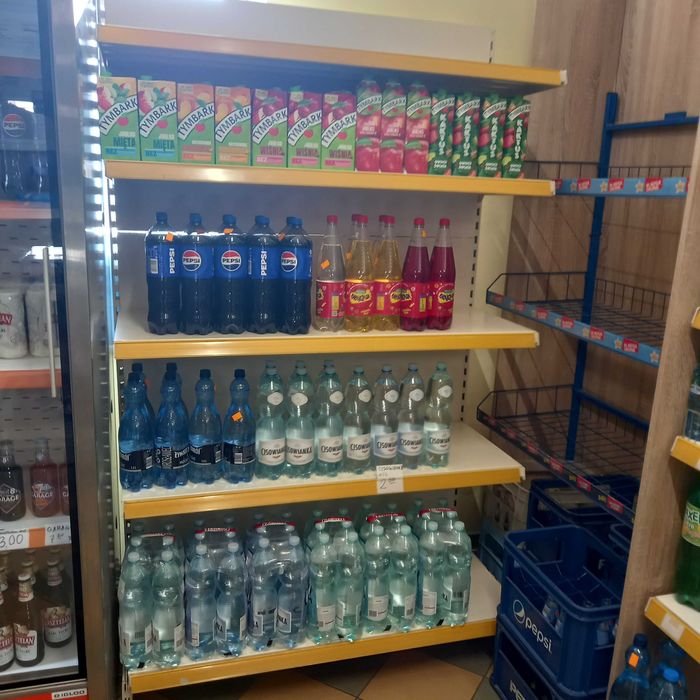 Regał sklepowy metalowy.