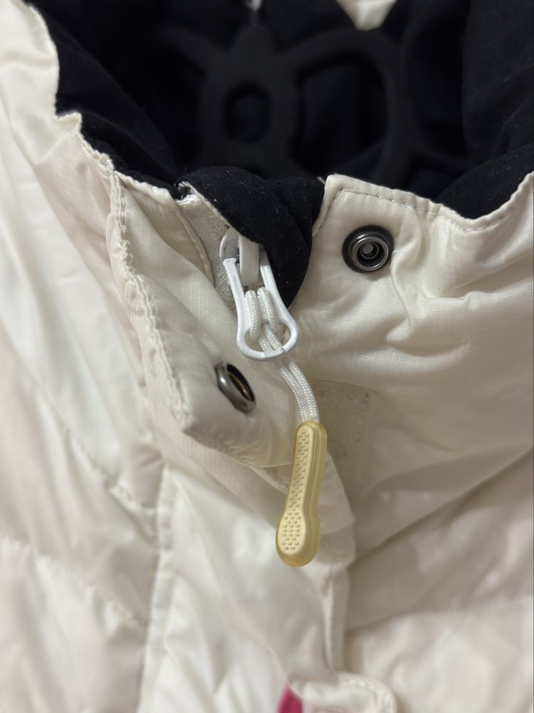 Bezrękawnik KariTraa XL damski kremowy jasny plus size puchowa logo