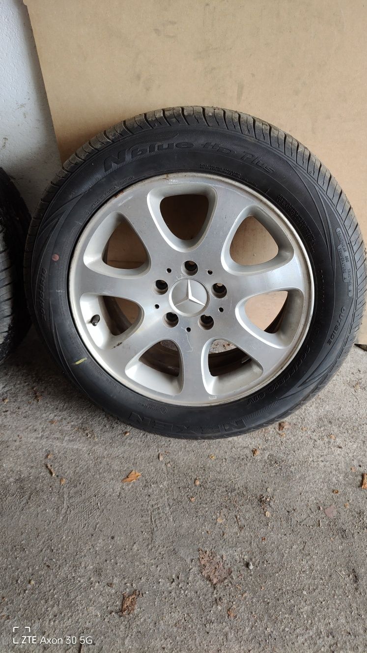 Felgi aluminiowe Mercedes 5x112 16" z oponami letnimi Nexen