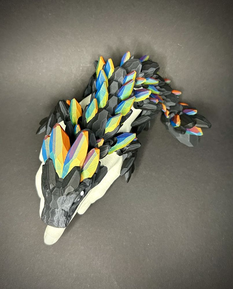 Przegubowy kryształowy smok 30cm zabawka dragon