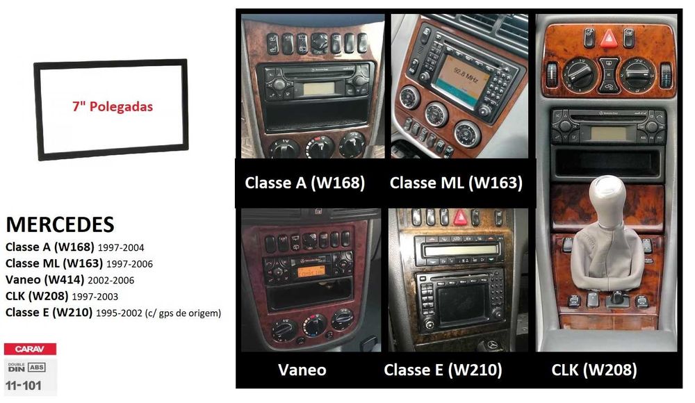 (NOVO) Rádio 2DIN 7" • MERCEDES • W163 W168 W208 W210 W414 • Android