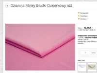 Dzianina Minky Gładki Cukierkowy róż 3 metry