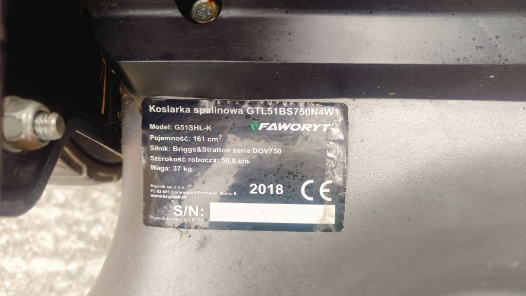 Mocna Kosiarka spalinowa Faworyt GTL51BS75N4w1  Dużo nowych części