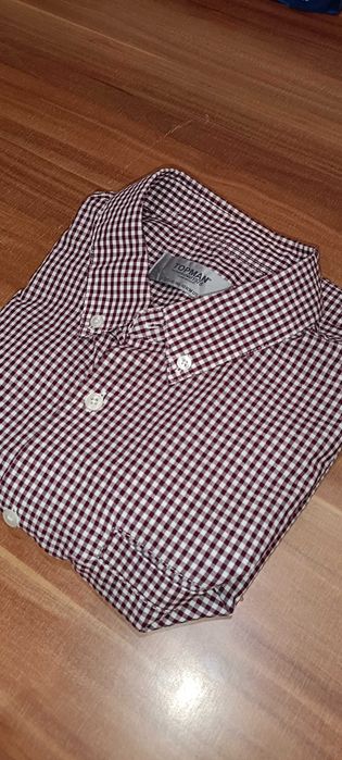 Casualowa koszula w kratkę z krótkim rękawem M (medium)