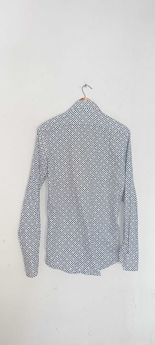 Casualowa koszula w kropki z długim rękawem M bawełniana Stenstroms