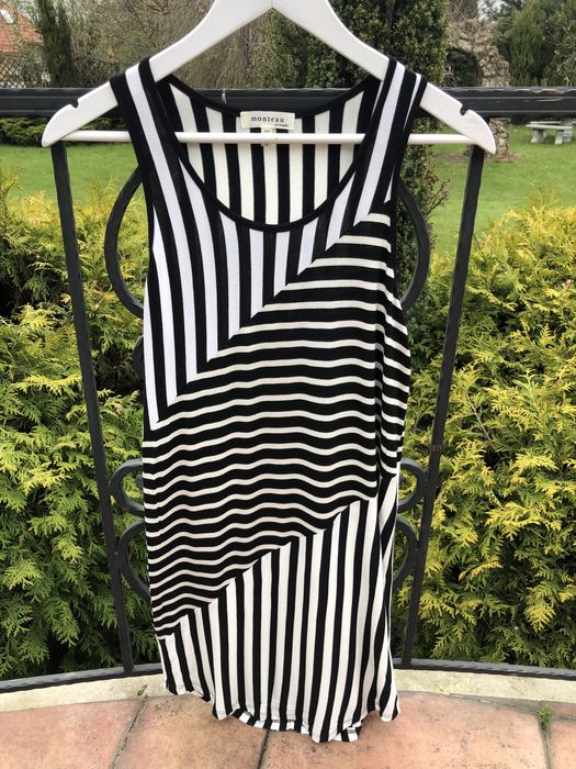 Biało-czarna sukienka letnia Monteau