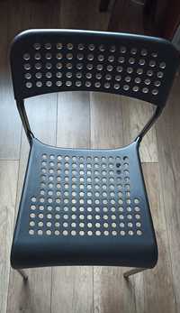 Krzesło czarne ADDE ikea + poduszki