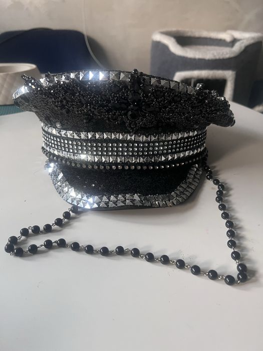 Kapelusz militarny czarny damski