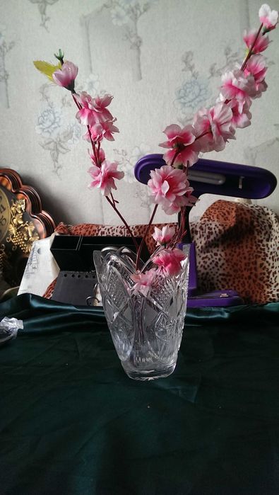 Ваза для цветов «Тюльпан» 16 см. хрусталь СССР Без дефектов