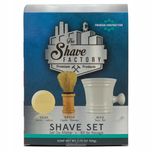 ZESTAW do golenia - THE SHAVE FACTORY - SHAVE SET - 3 elementy Czarny