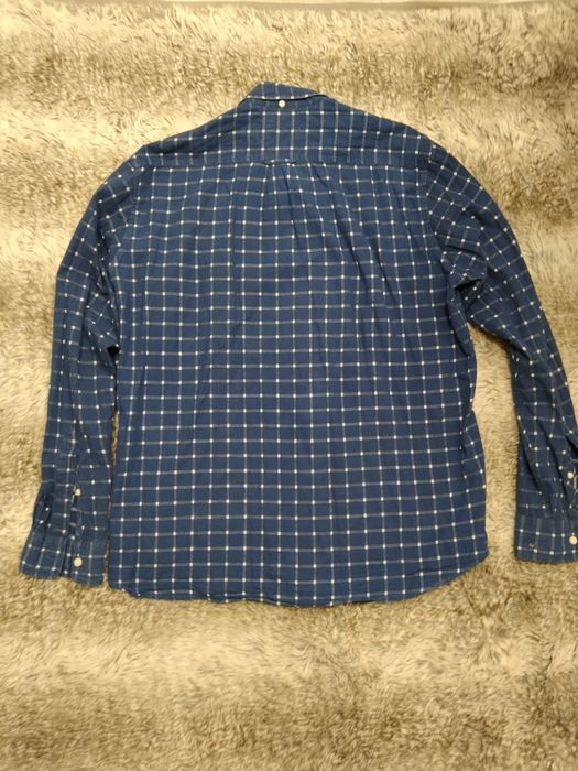 Koszula granatowa w białą kratkę kratę h&M L/XL