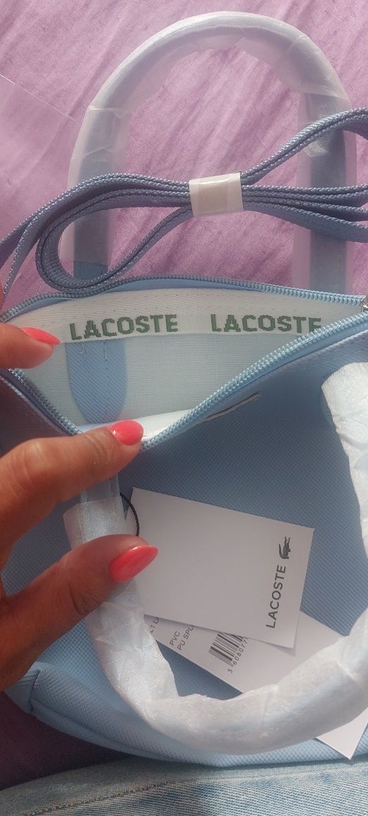 Mala azul céu Lacoste
