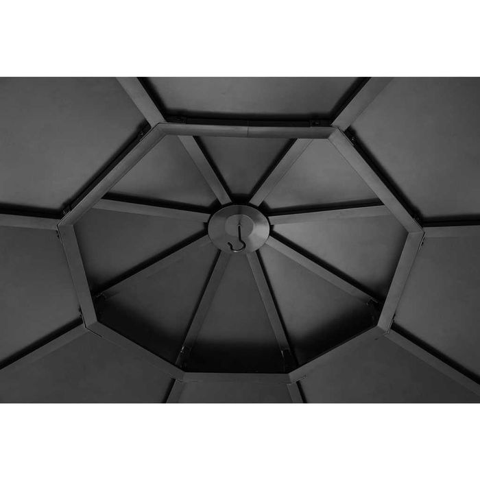 Altana drewniana 4x4 m ogrodowa, pawilon antracytowa okrągła