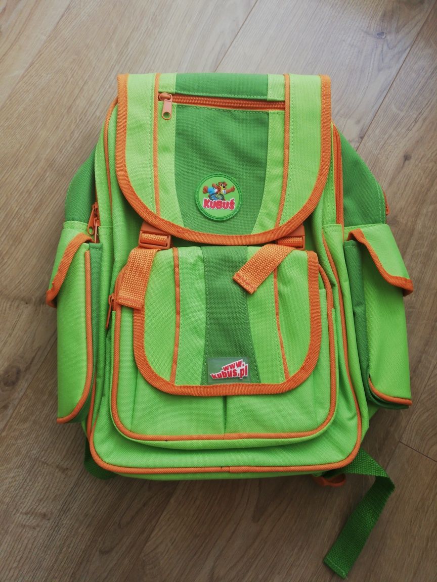 Kubuś plecak szkolny tornister zielony pojemny z kieszeniami Nowy