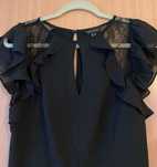 Sukienka elegancka czarna z falbankami NEW LOOK rozmiar 38
