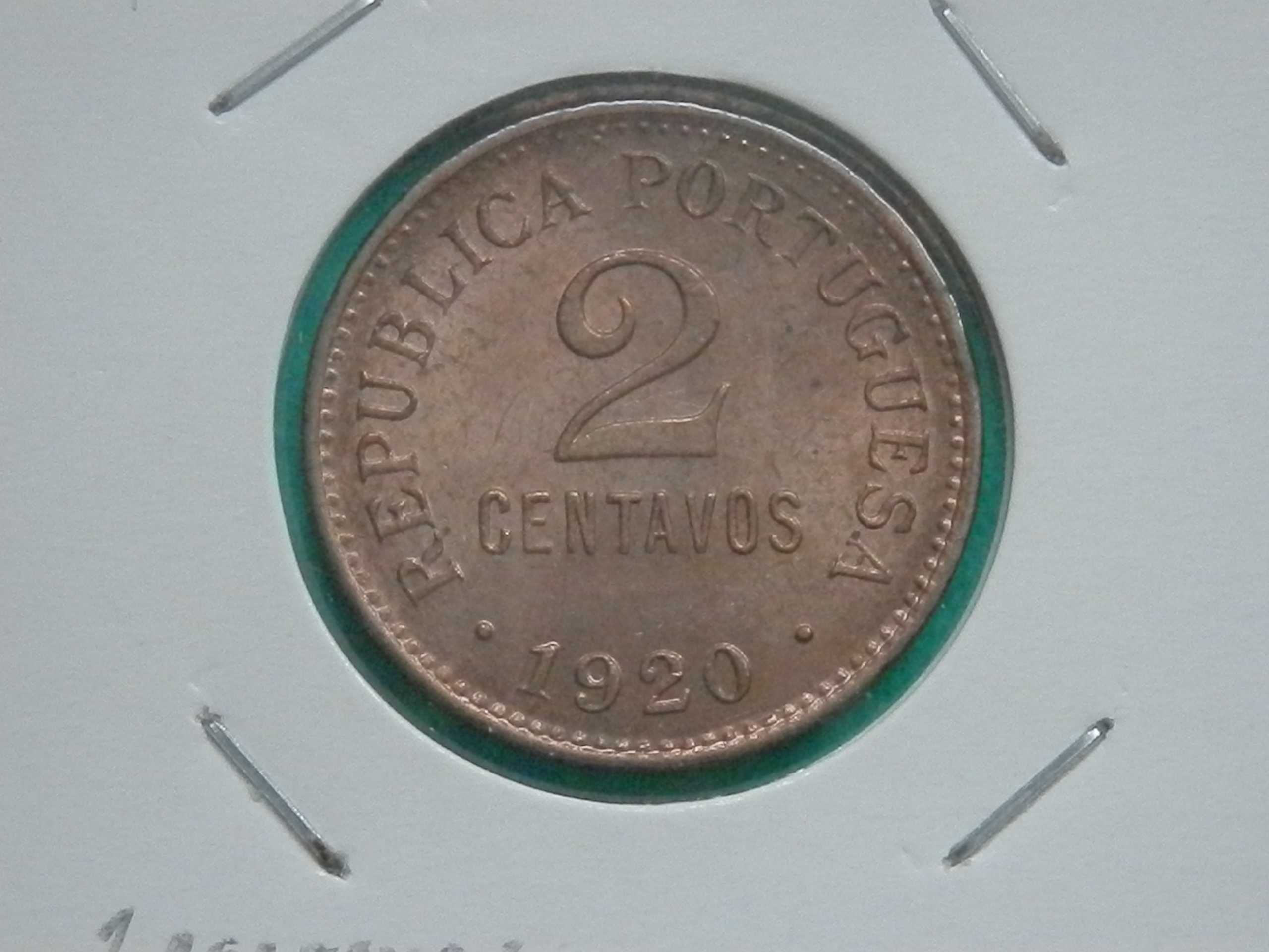 846 - República: 2 centavos 1920 bronze, por 1,00