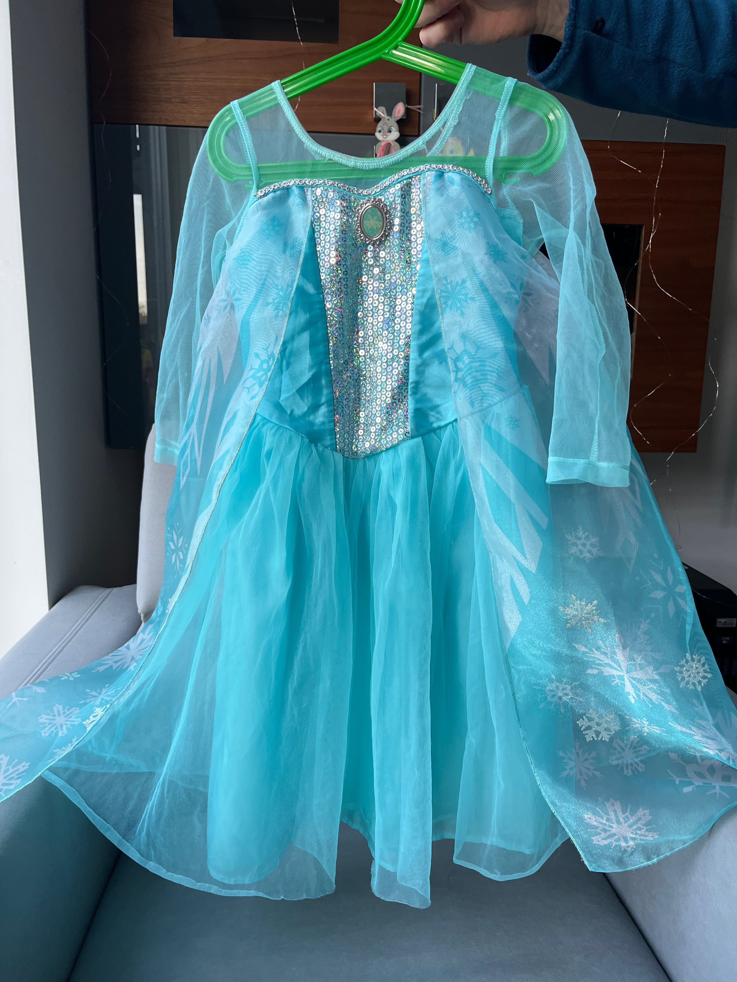 Kostium Sukienka Elsa Kraina Lody Frosen H&M r. 110 - 116 (4-6 lat)